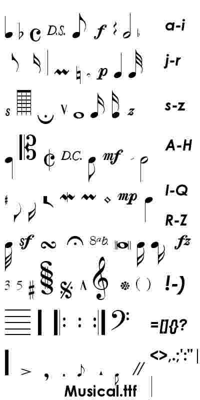 musical note font